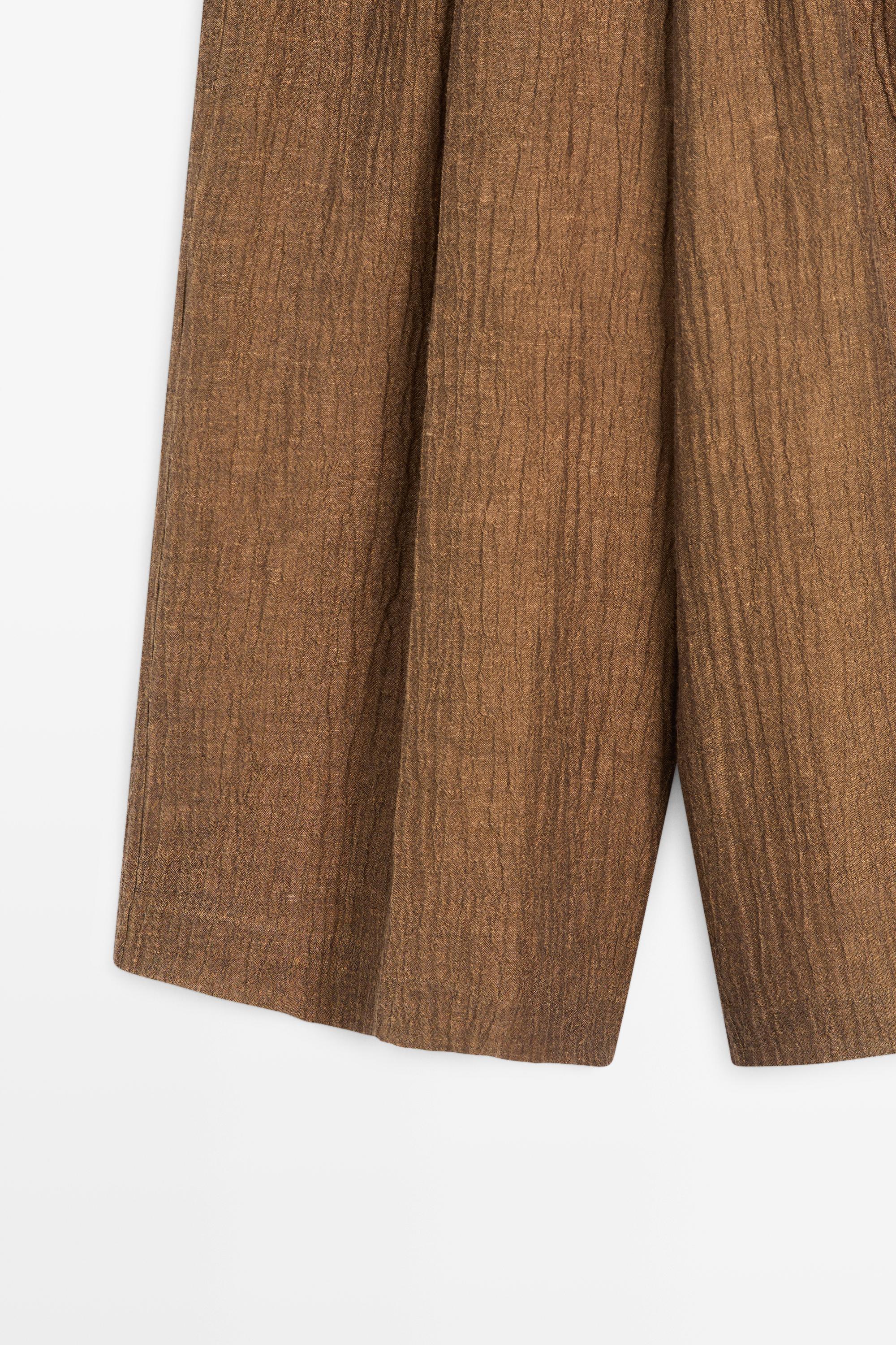 Pantalon fluide en lin mélangé